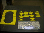 Urethane bead blast mask set. Designed and cast by United to customers requirements